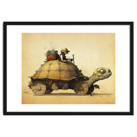 Tortoise Car Steampunk Illustration