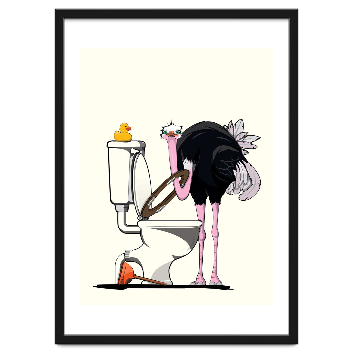 Ostrich on the Toilet, Funny Bathroom Humour