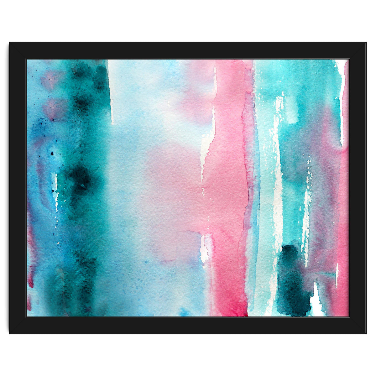Turquoise love || abstract watercolor