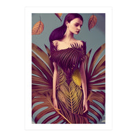 Lady dressed in Monstera Deliciosa Leaves (Print Only)