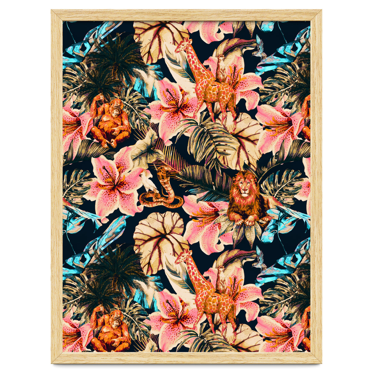 Wild animals in the dark of the jungle 02