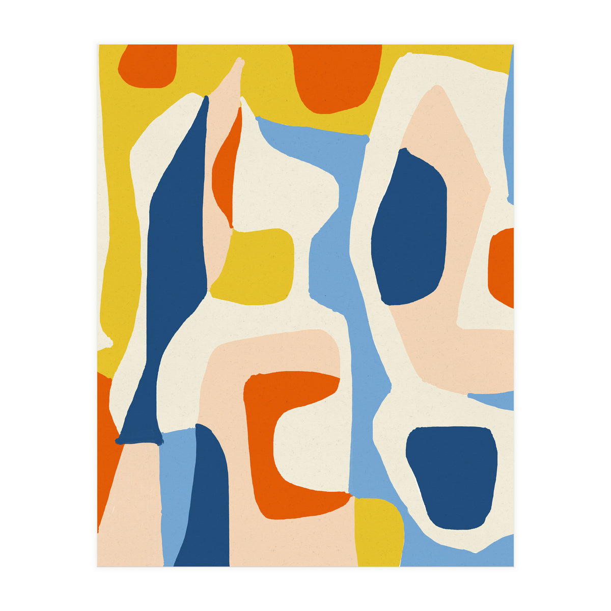 Me & Mine, Abstract Bohemian Pastel Shapes Painting, Eclectic Colorful Graphic Design (Print Only)