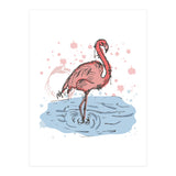 Flamingo Scribble sketch (Print Only) thumbnail