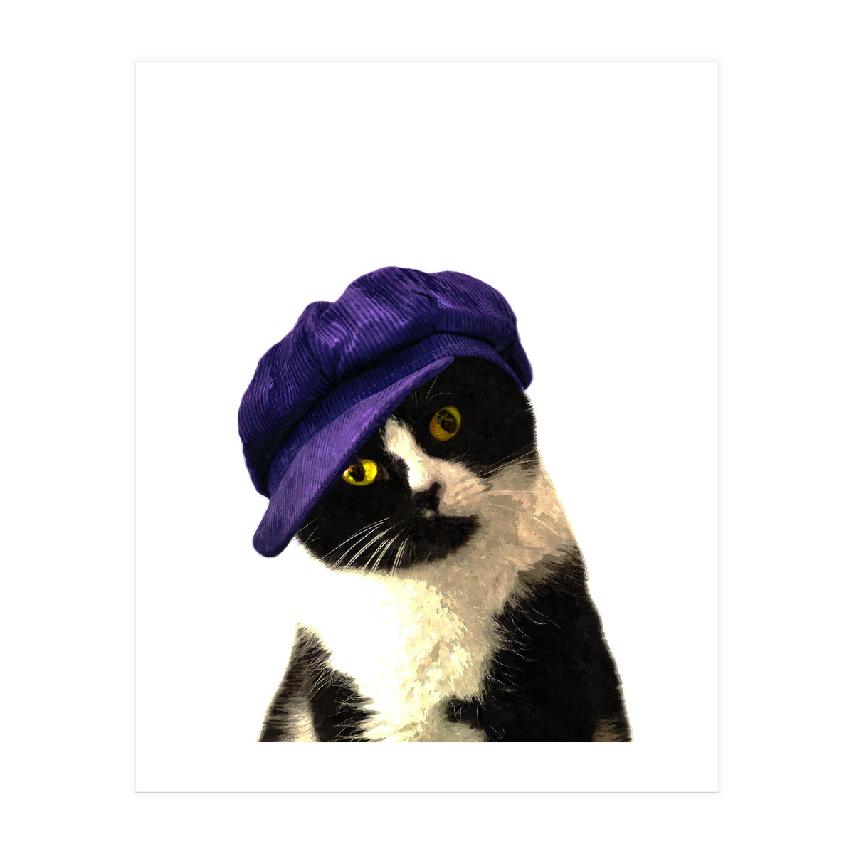 Cat Blue Hat (Print Only)