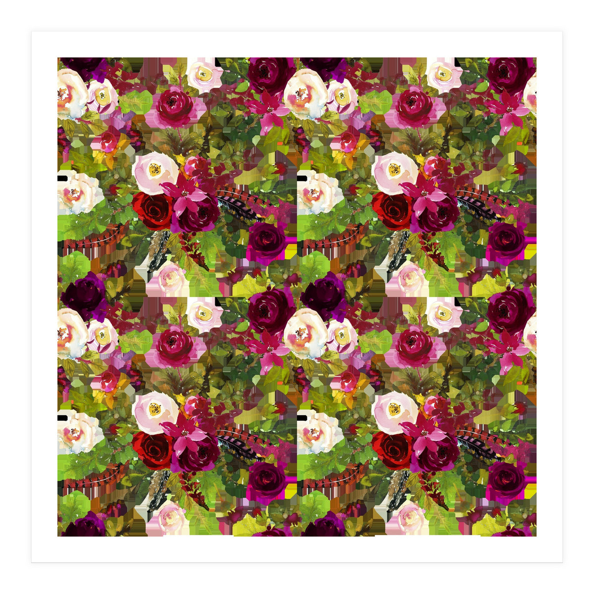 Water Colour Rose Pattern (Print Only)