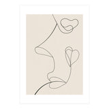 Continuous Line Art Face Drawing Floral Shapes (Print Only) thumbnail