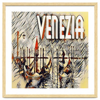 Venezia Vintage Art Gondolas sketch