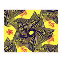 Black flowers on yellow background. (Print Only)