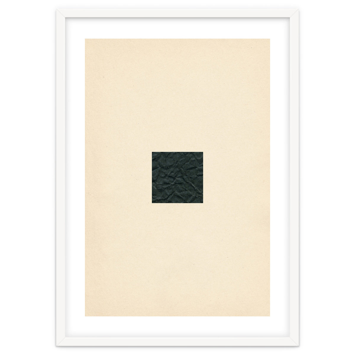 Minimal black square on beige