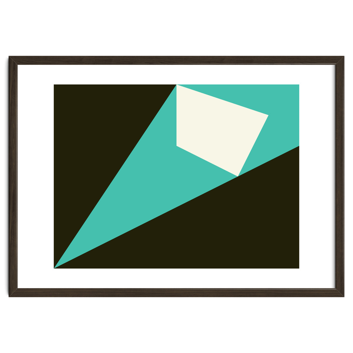 Geometric Shapes No. 72 - turquoise, white & black