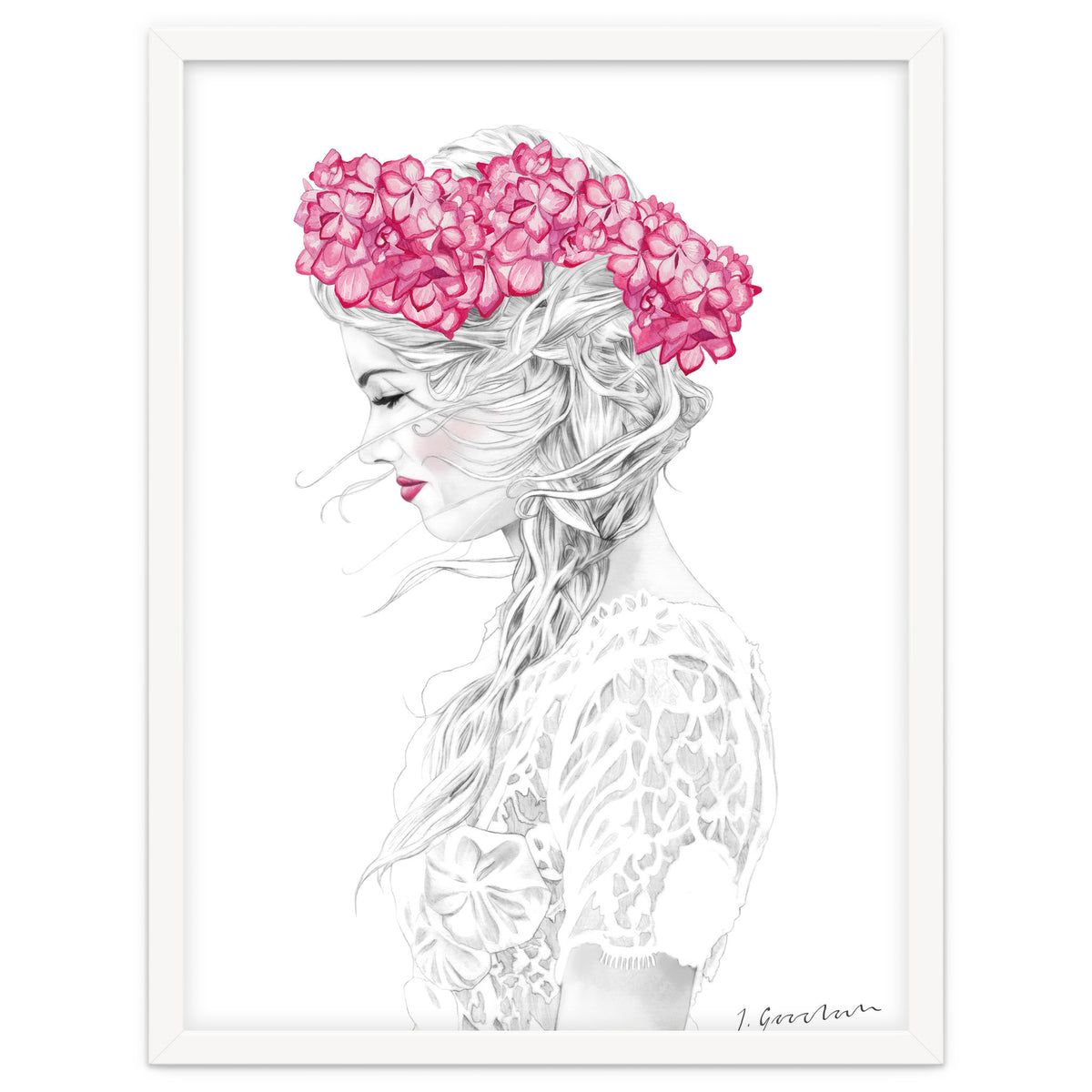 Pink Hydrangea Girl