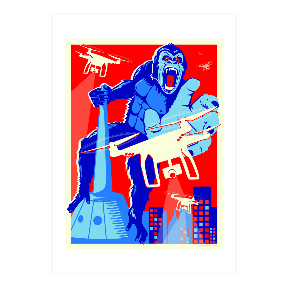 King Kong vs Drones (Print Only)