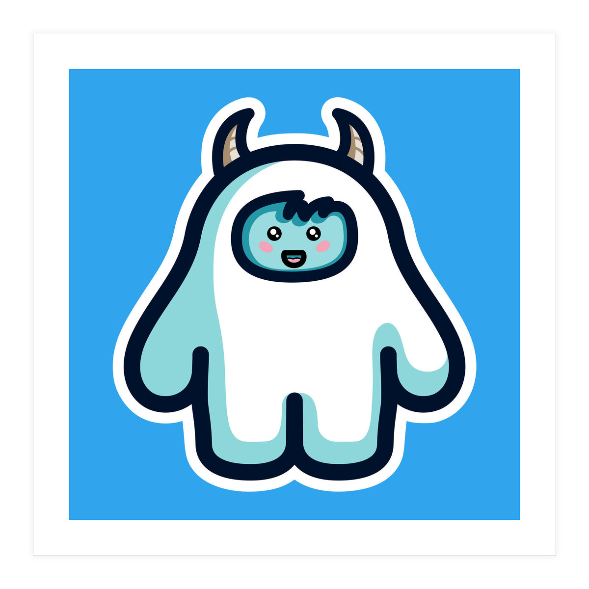 Kawaii Cute Abominable Snowman Yeti (Print Only)