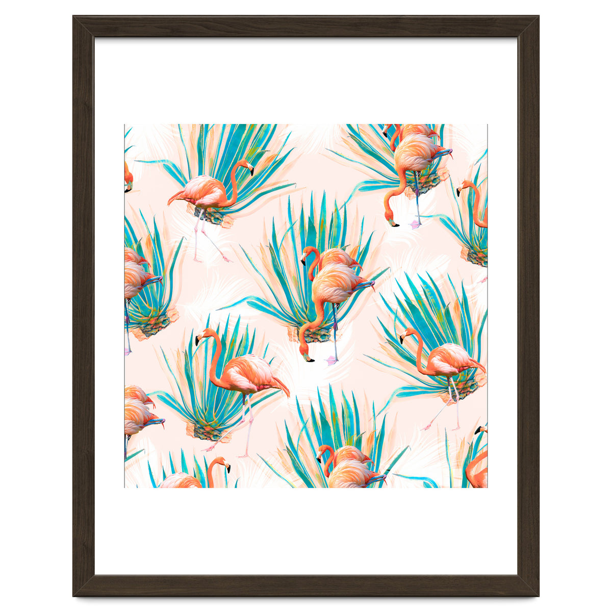 Anaglyph Flamingos with cactus