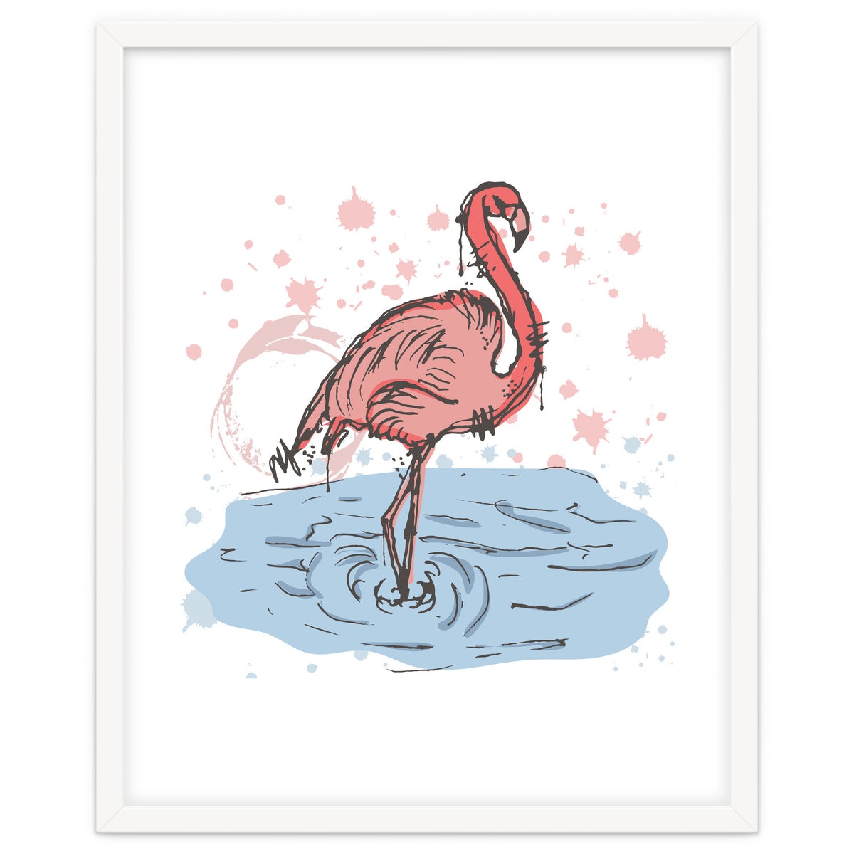 Flamingo Scribble sketch