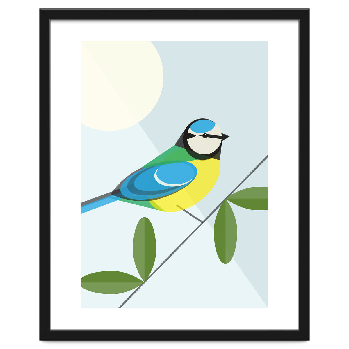 Mid Century Geometric Blue Tit