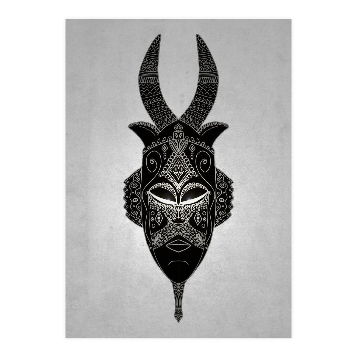 Horned Tribal Mask  (Print Only)