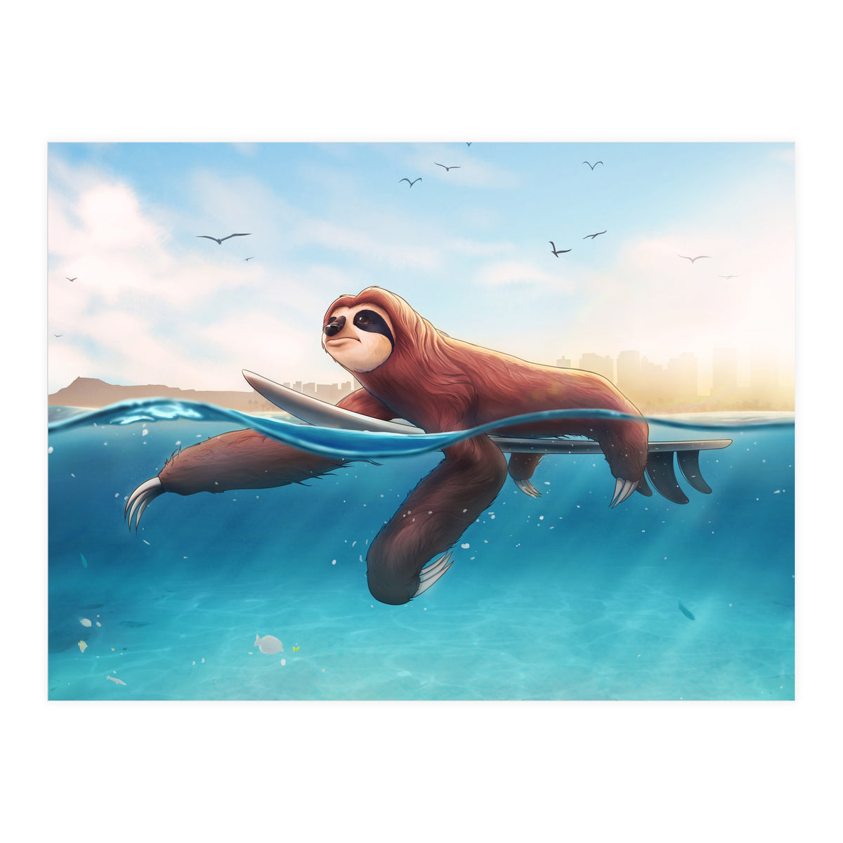 Surf Sloth (Print Only)