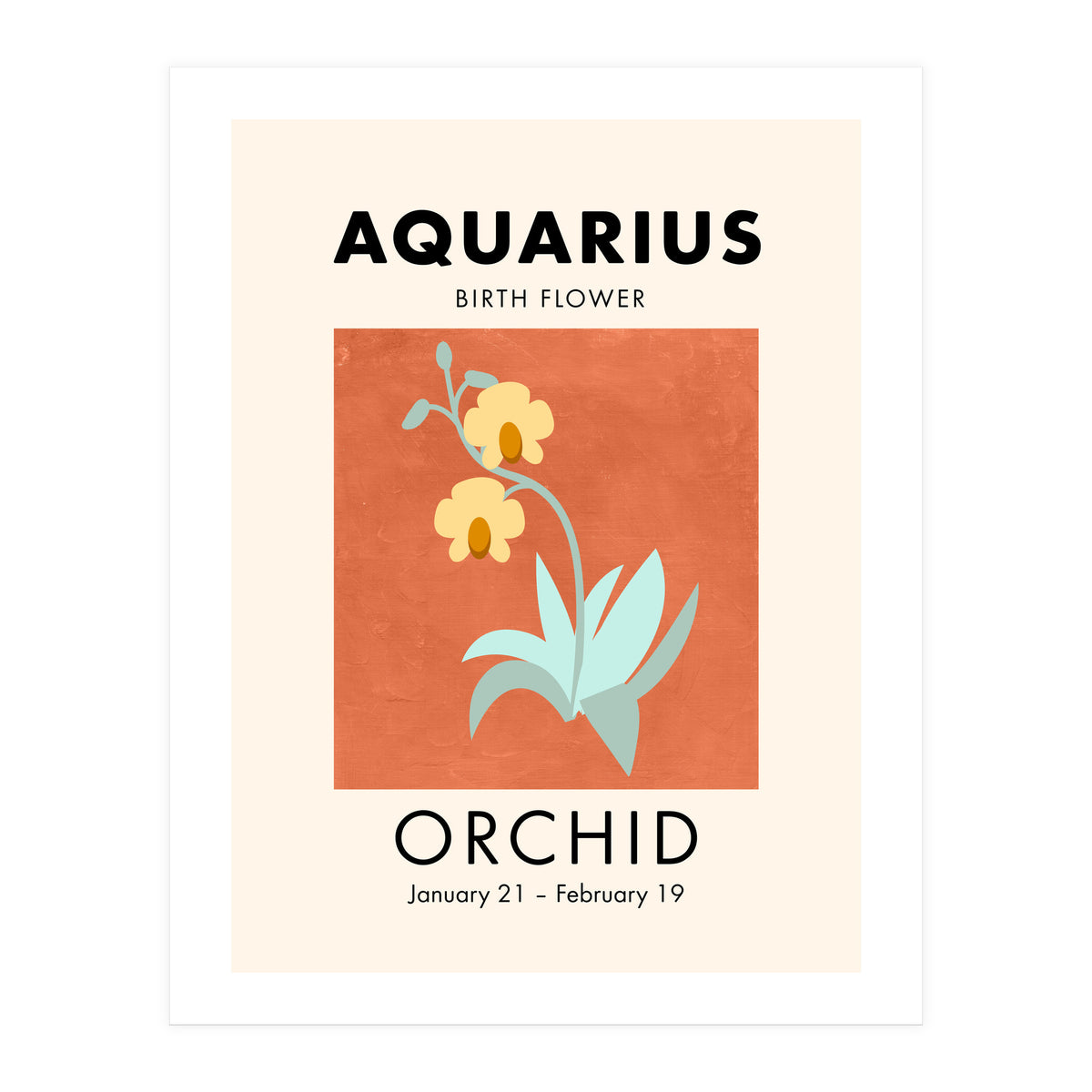 Aquarius Birth Flower Orchid (Print Only)