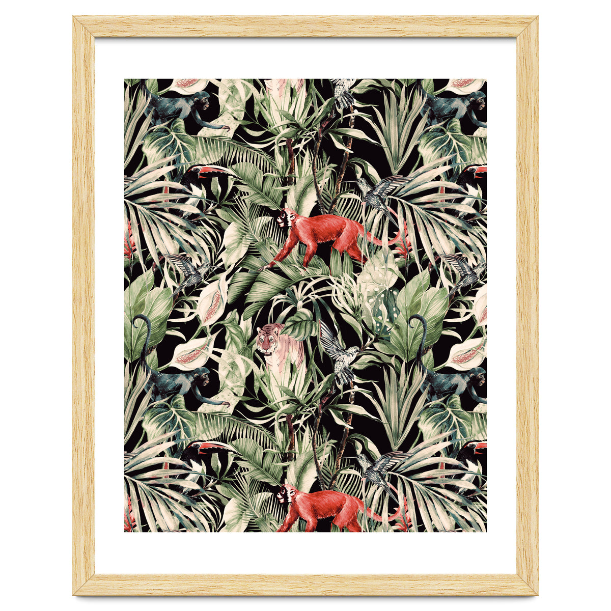 Animals In The Dark Of The Jungle