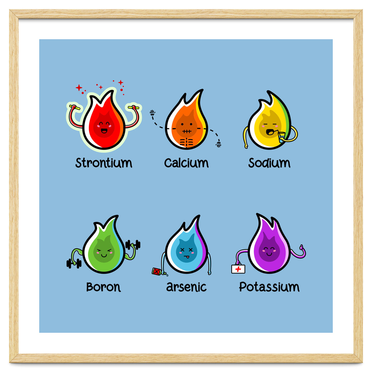 Kawaii Flaming Elements Science