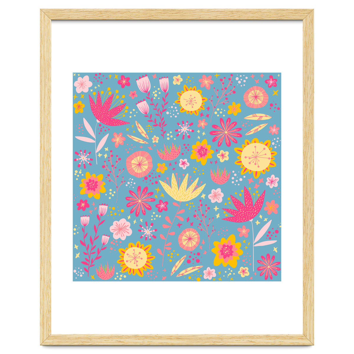 High Summer Flowers Teal