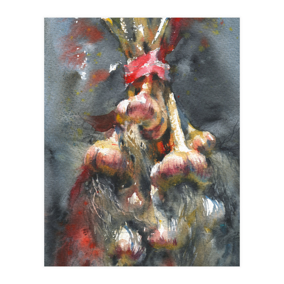 Garlic. Still-life  watercolor painting (Print Only)