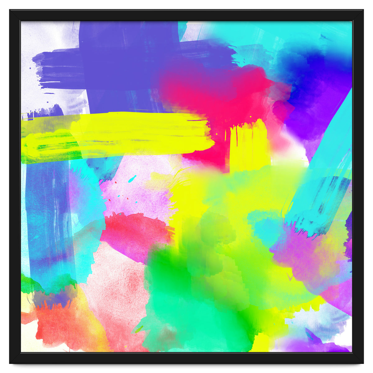 Abstract Stripes Neon Artistic Watercolor Pattern