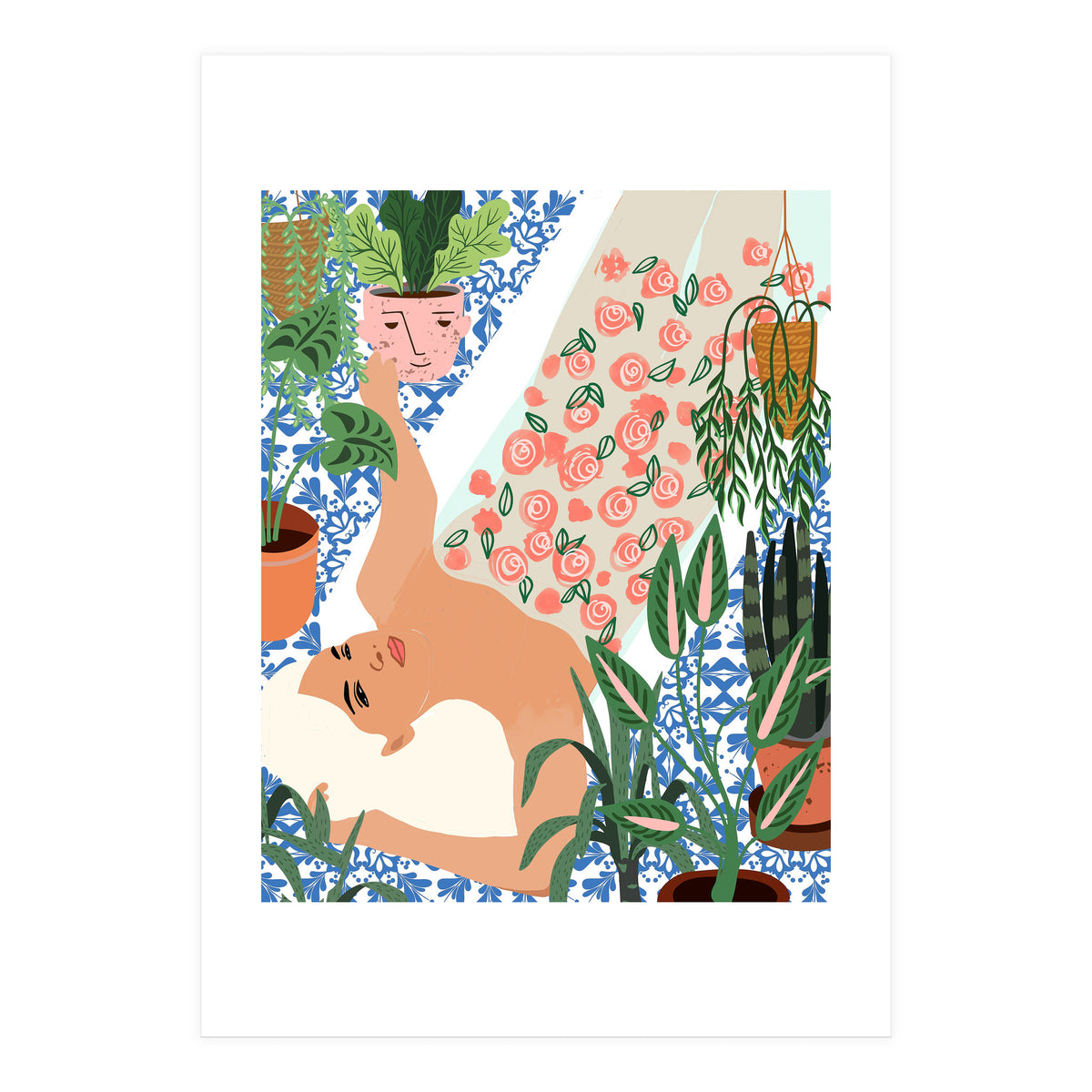 Moroccan Bath With Plants (Print Only)