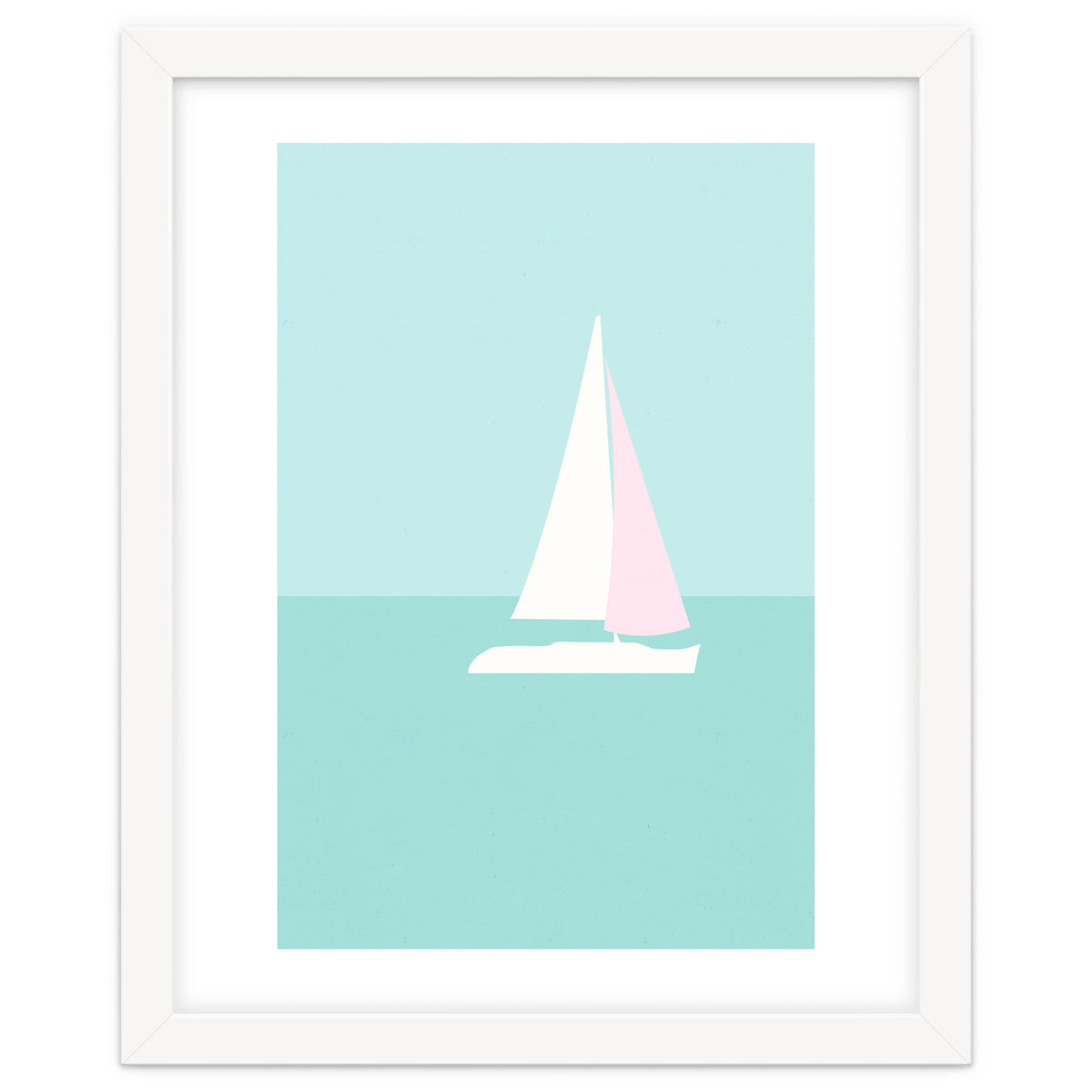 Minimal Sailboat - Turquoise Coast