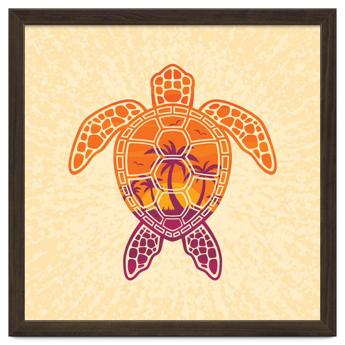 Tropical Sunset Sea Turtle Design
