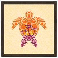 Tropical Sunset Sea Turtle Design