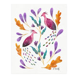 Folk Art Peacocks | Pink (Print Only) thumbnail