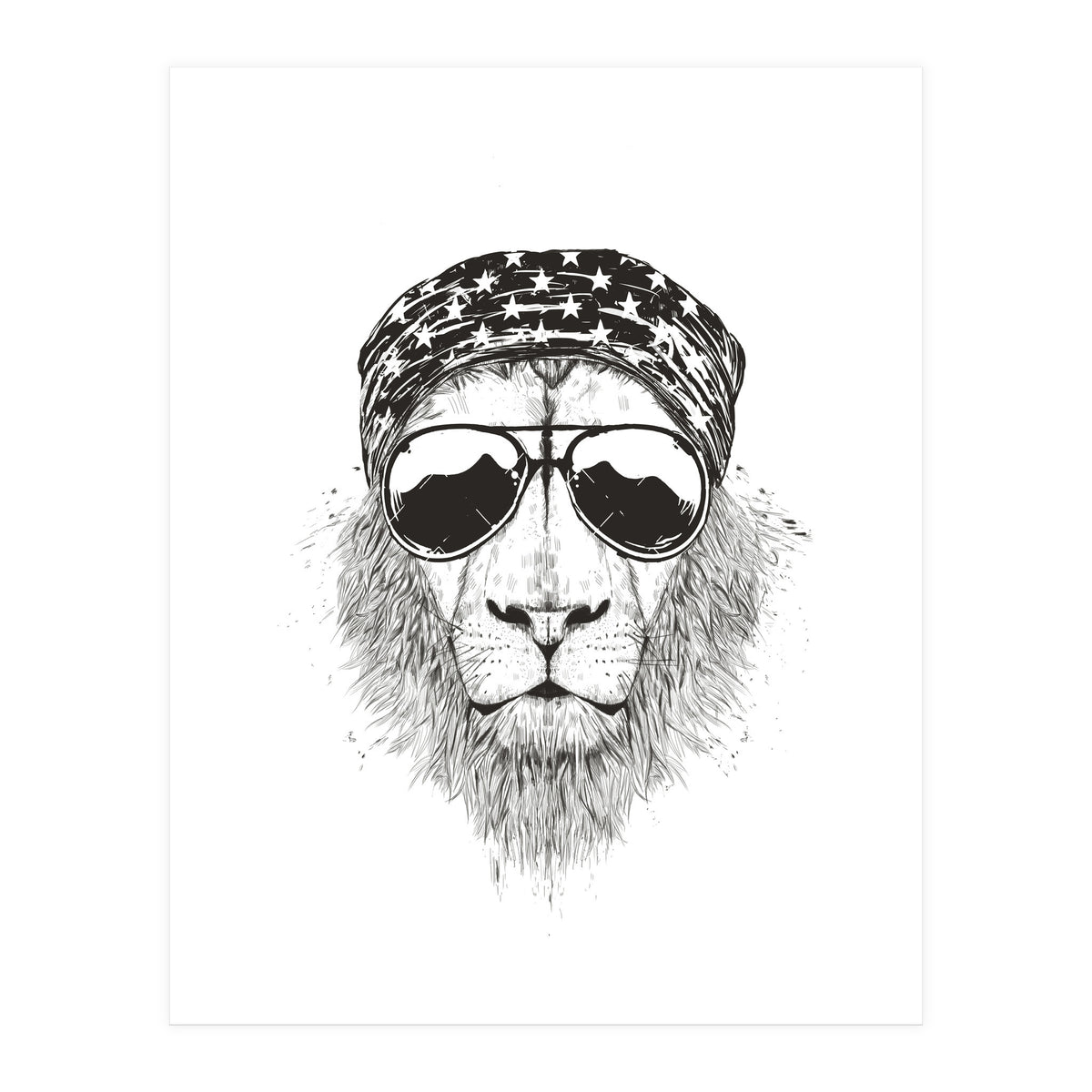 Wild Lion (bw) (Print Only)