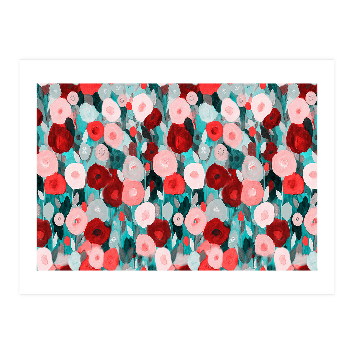 Abstract flower garden acrylic painting (Print Only)