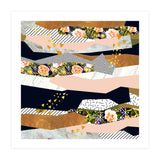 Collage of textured shapes and flowers (Print Only) thumbnail