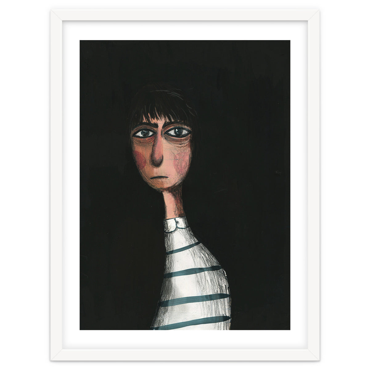 Seated Woman In Stripes