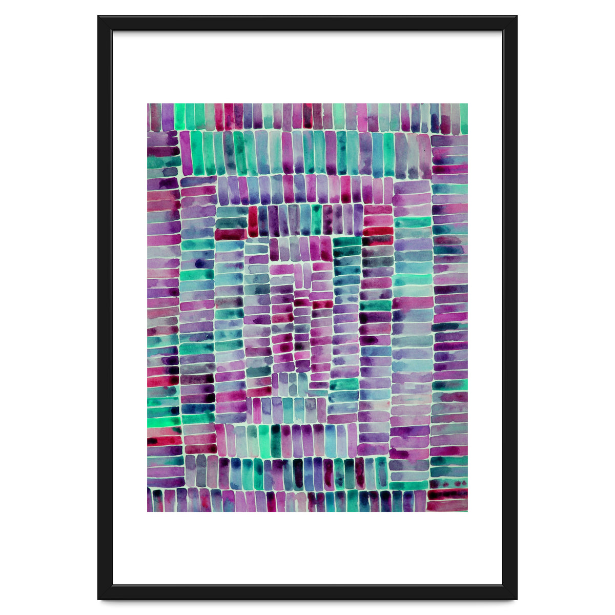 Abstract rectangle pattern in magenta and teal