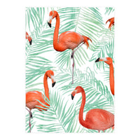 Flamingo And Mint Palm (Print Only)