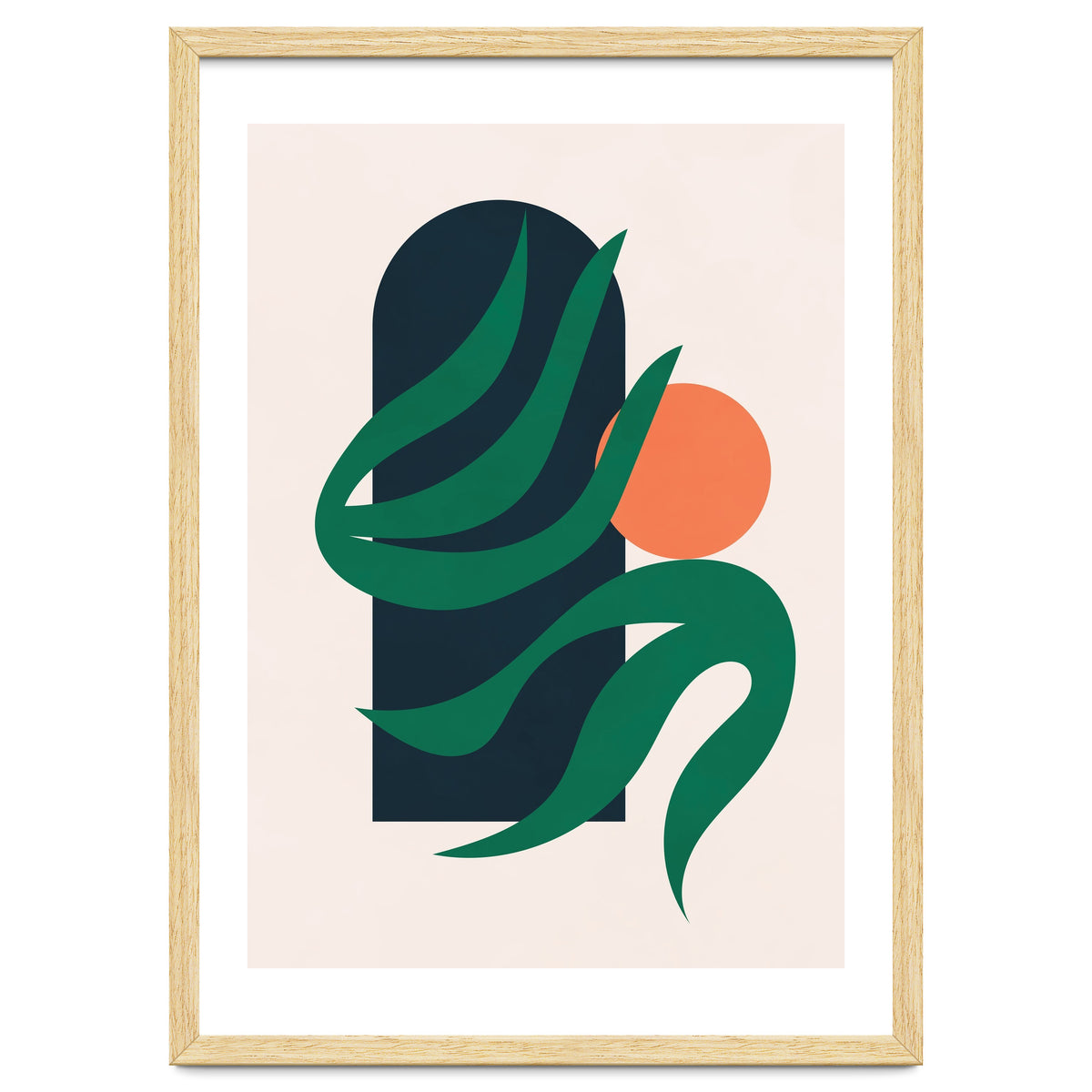 Mid Century Modern Botanical Geometric Art