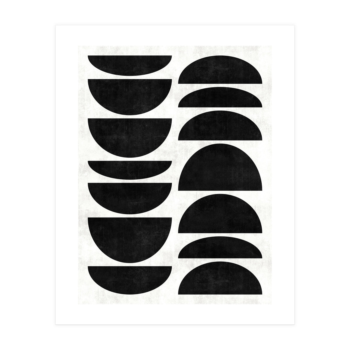 Mid-Century Modern Pattern No.9 - Black and White Concrete (Print Only)