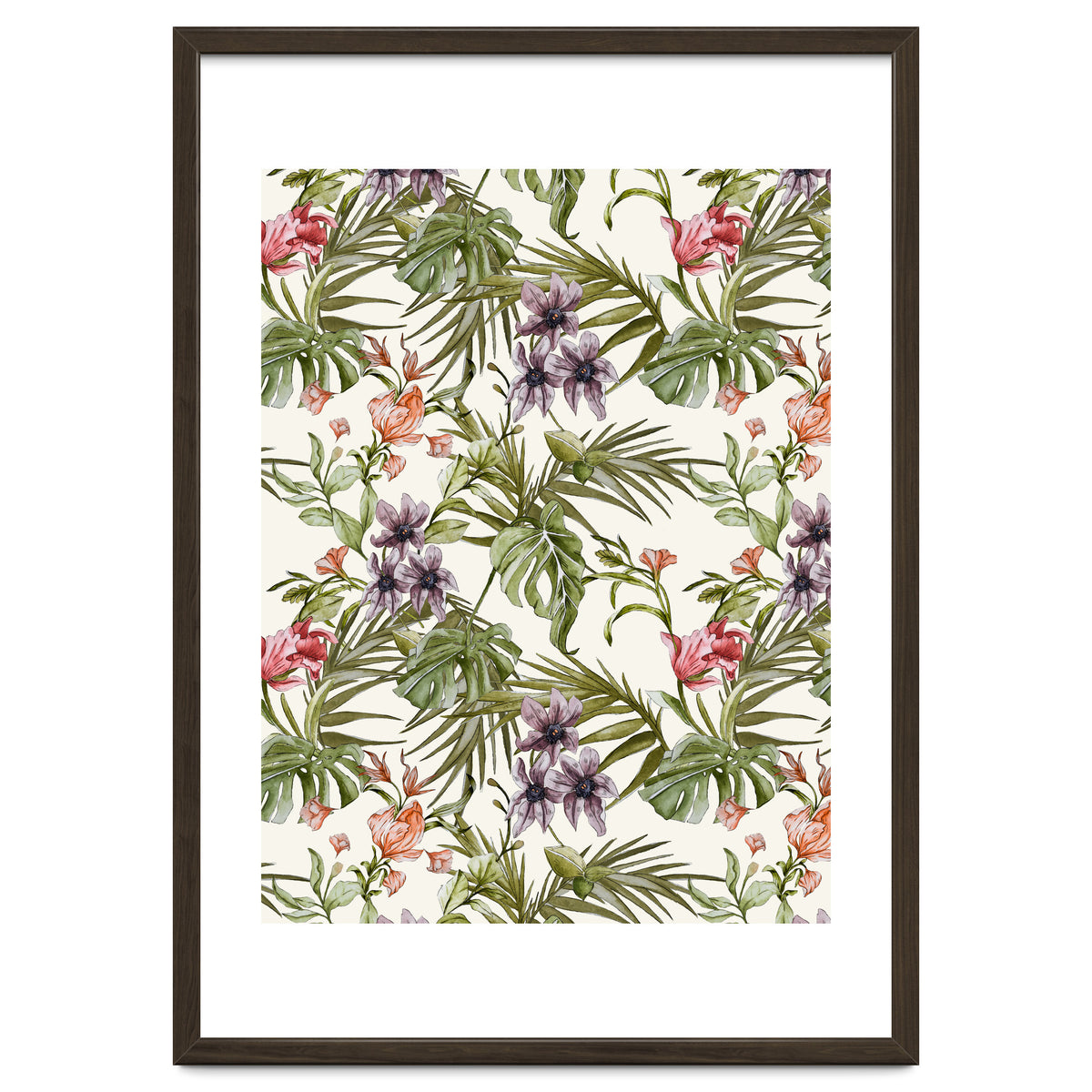 Watercolor tropical foliage