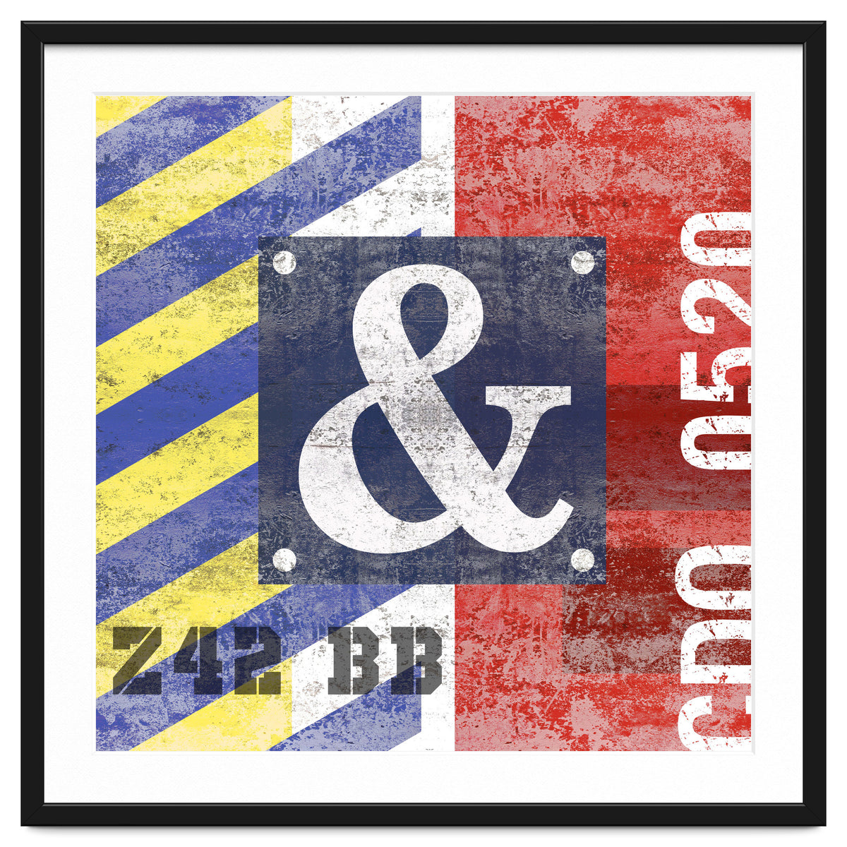 Blue Ampersand Industrial Abstract