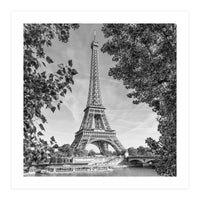 PARIS Eiffel Tower & River Seine | Monochrome (Print Only)