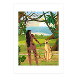 Boho Girl with Cheetah (Print Only) thumbnail