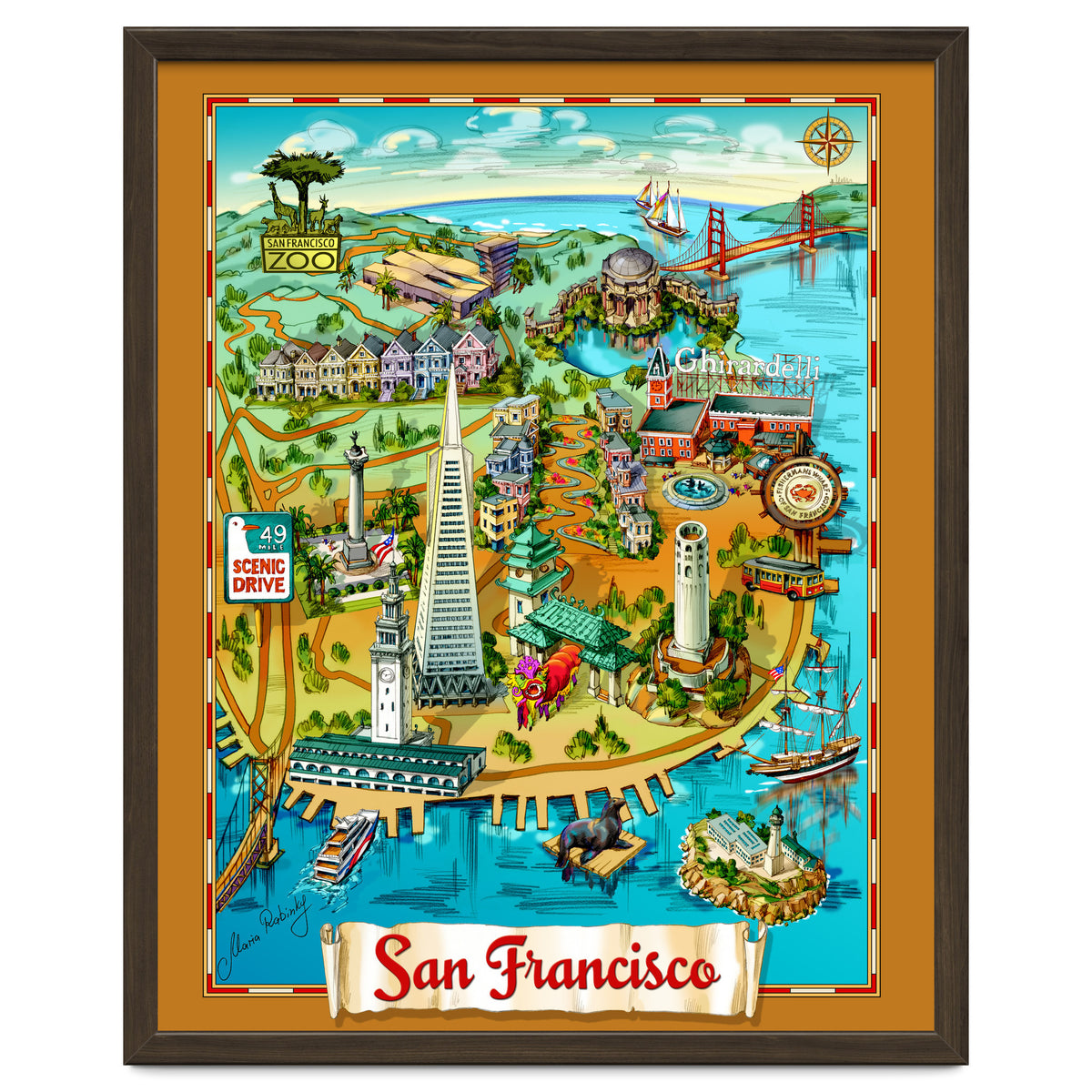 San Francisco Map Illustration