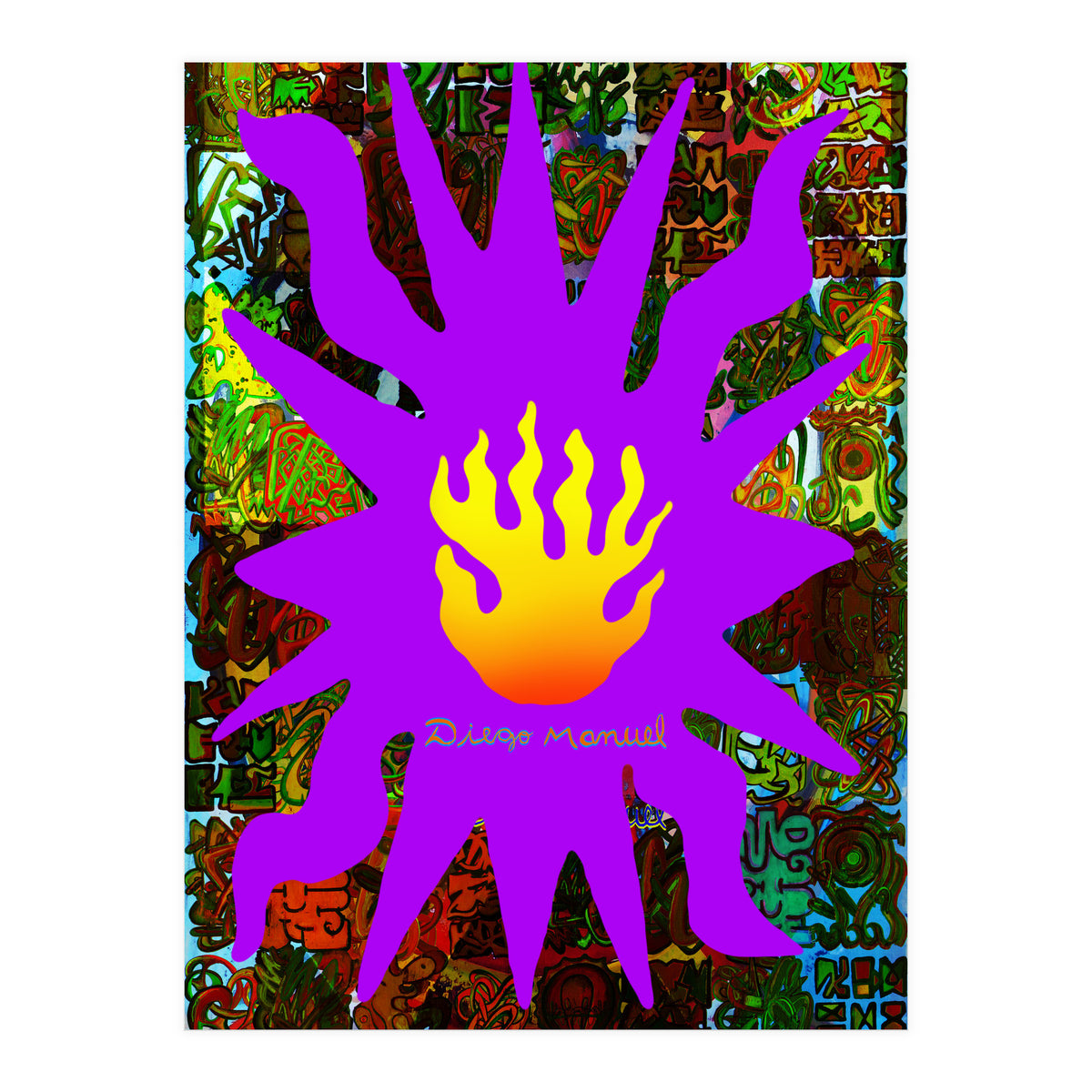 Fuego Y Graffiti 60 (Print Only)