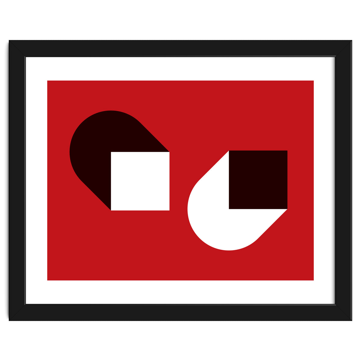 Geometric Shapes No. 38 - red, white & black