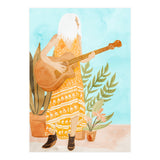 Music Soothes My Soul | Urban Hippie Bohemian Woman Playing the Guitar | Plant Lady Painting (Print Only) thumbnail
