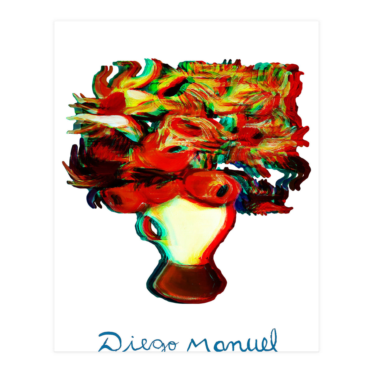 Florero Fondo Turquesa 3d (Print Only)